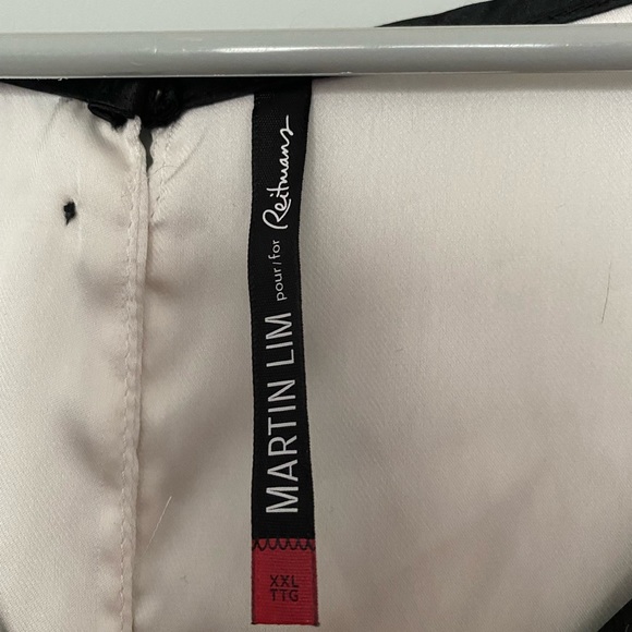 Long sleeve blouse with built in skirt - pleather like fabric and polyester top - Picture 5 of 6